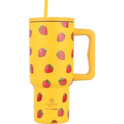 Estia Θερμος Straw Tumbler XL Save the Aegean 900ml Berry Bright 01-32029 5207158032029
