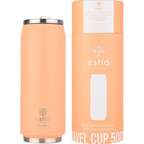 Estia Thermos Travel Cup Save the Aegean 500ml Peach Fuzz 01-23423 5207158023423