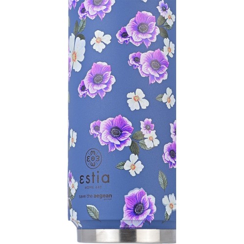Estia Θερμος Travel Cup Save The Aegean 500Ml Garden Blue 01-16807 5207158016807