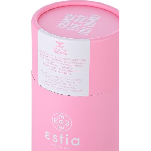 Estia Θερμός Travel Cup Save The Aegean 500Ml Blossom Rose 01-10317 5207158010317