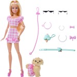 Mattel Barbie Twinning Looks Fashion Doll With Pet Dog, Matching Pink Clothes & Accessories, Blonde JFP36 194735303069
