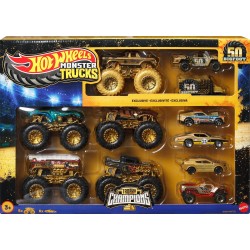 Mattel Hot Wheels Monster Trucks Trophy Champions Collection, 5 1:64 Scale Toy Trucks & 6 Die-Cast Cars JDW07 194735289431