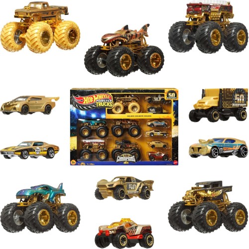 Mattel Hot Wheels Monster Trucks Bigfoot Trophy Champions Collection Die-Cast Cars Σετ Των 12 Όχημα Παιχνίδι JDW07 194735289431