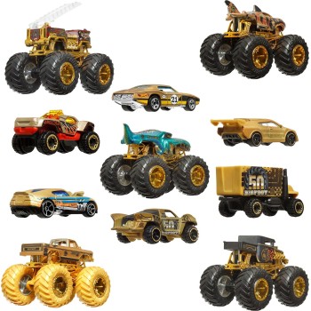 Mattel Hot Wheels Monster Trucks Bigfoot Trophy Champions Collection Die-Cast Cars Σετ Των 12 Όχημα Παιχνίδι JDW07 194735289431