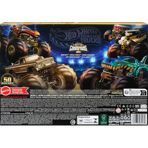 Mattel Hot Wheels Monster Trucks Bigfoot Trophy Champions Collection Die-Cast Cars Σετ Των 12 Όχημα Παιχνίδι JDW07 194735289431