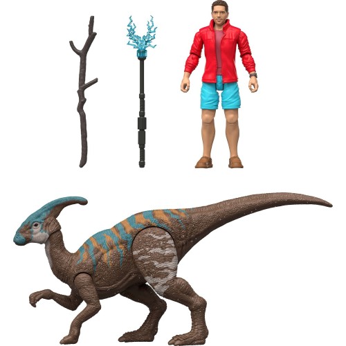Mattel Jurassic World Παιδικά Φιγούρα Παιχνιδιού Reuben Delgado & Parasaurolophus  JGB82 / JGB86 194735309955