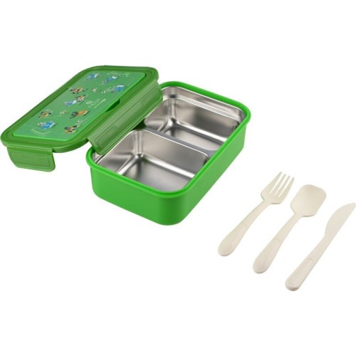 Estia Save the Aegean 900ml Children's Food Container With 2 Stainless. Jungle Kick Pockets 01-33705 5207158033705