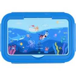 Estia παιδικό φαγητοδοχείο Save the Aegean 900ml ΜΕ 2 Ανοξ. Θηκες Ocean Play 01-33651 5207158033651