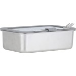 Estia Φαγητοδοχείο Ανοξείδωτο 1250ml με Γυάλινο καπάκι and Ανοξείδωτο πιρούνι 01-33026 5207158033026