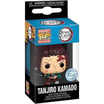 Funko Pop! Keychain: Demon Slayer - Tanjiro Kamado - Bloody Novelty Keyring - Collectable Mini Figure - Stocking Filler - Gift I