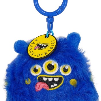 Legami Super Soft! Monster Themed Keychain, Plush Keychain, Engraved Message Pendant and Zinc Carabiner, 7 x 11 cm SPK0015 80526