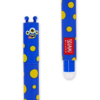 Legami - Erasable Gel Pen, Ball on the End to Remove Blue Thermosensitive Ink, Tip Diameter 0.7 mm - Monster Theme EP0056 / CPPK