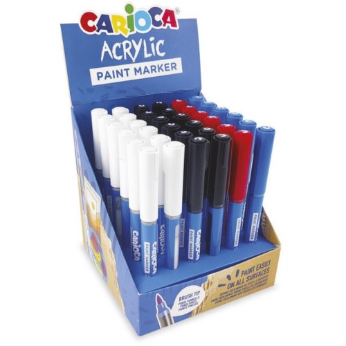 Ακρυλικός Μαρκαδόρος Carioca Brush - Μαύρο C41400 8003511952815