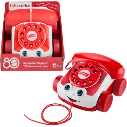 Fisher-price Red Chatter Telephone Baby & Toddler Pull Toy, Mattel 80th Anniversary Edition JGG97 194735313716