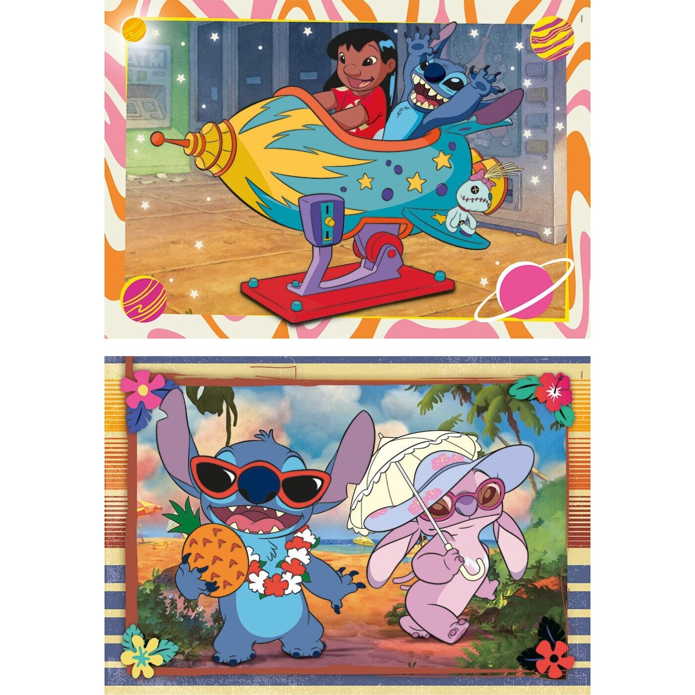 Disney Stitch Clementoni Παιδικό Παζλ Super Color Disney Stich 2x60 τμχ ...