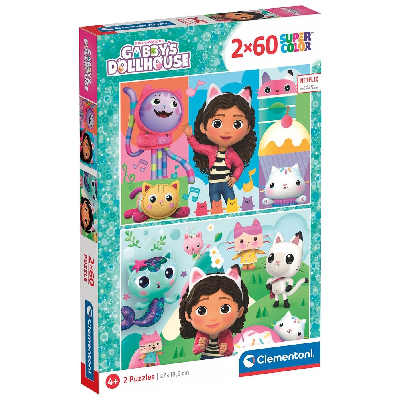 Clementoni Children's Super Color Dreamworks Gabbys Dollhouse 2x60 pcs ...
