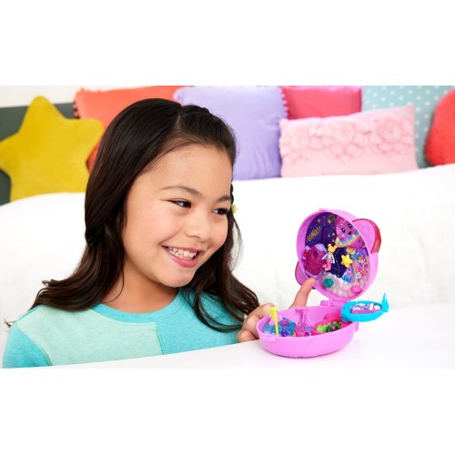 Mattel Polly Pocket Planet Polly Compact Playset With 1 Micro Doll And Pet Puppy, Travel Toy With Themed Accessories JFG56 / JCB