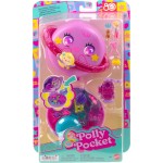 Mattel Polly Pocket Planet Polly Compact Playset With 1 Micro Doll And Pet Puppy, Travel Toy With Themed Accessories JFG56 / JCB