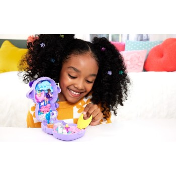 Mattel Polly Pocket Cozy Dreamland Lamb Compact Playset With 1 Micro Doll And Pet Unicorn, Travel Toy With Food & Styling Access