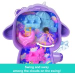 Mattel Polly Pocket Cozy Dreamland Lamb Compact Playset With 1 Micro Doll And Pet Unicorn, Travel Toy With Food & Styling Access