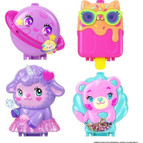 Mattel Polly Pocket Cozy Dreamland Lamb Compact Playset With 1 Micro Doll And Pet Unicorn, Travel Toy With Food & Styling Access