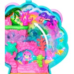 Mattel Polly Pocket Glitter Island Compact Playset With 1 Micro Mermaid Doll And Ocean Pets, Travel Toy With Themed Accessories 