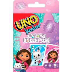 Mattel Gabbys Dollhouse Games UNO Junior Gabby’s Dollhouse Card Game for Kids, Parents & Family Nights JLH17 194735364114