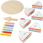 Mattel Fisher-price Wooden Cake, Pretend Food Decorating Set for Preschool Kids, 14 Wood Pieces JGR82 194735321117