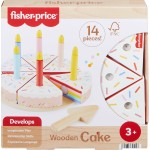 Mattel Fisher-price Wooden Cake, Pretend Food Decorating Set for Preschool Kids, 14 Wood Pieces JGR82 194735321117