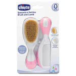 Chicco Βούρτσα-Χτένα Safe Φυσική Τρίχα, Ροζ H03-06569-10 8058664011926