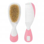 Chicco Βούρτσα-Χτένα Safe Φυσική Τρίχα, Ροζ H03-06569-10 8058664011926