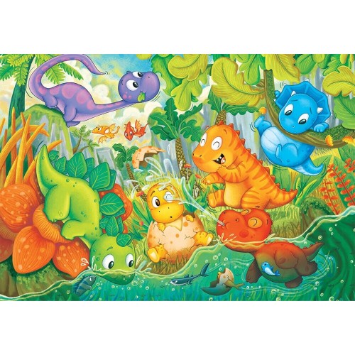 Clementoni Maxi Super Color Dinos Happy Oasis 24 pcs Maxi Puzzles 1200-28524 8005125285242
