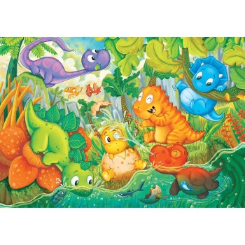 Clementoni Maxi Super Color Dinos Happy Oasis 24 pcs Maxi Puzzles 1200-28524 8005125285242