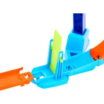 Mattel Hot Wheels Stunt Tracks Corkscrew Jump Champion Track Set & 1:64 Scale Toy Car, Speed Snap Track GBF81 / JFH36 1947352972