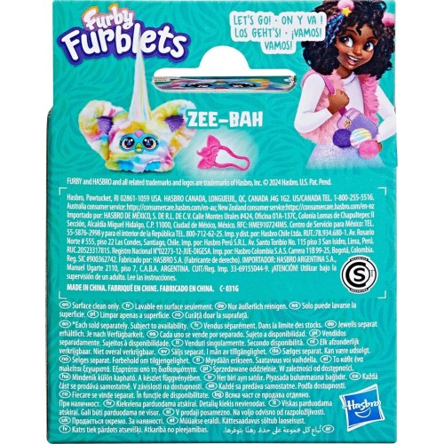 Hasbro furby furblets - series 4 collectible - zee-bah  mini plush toy, regenbogen F9703 / G1778 5010996304025