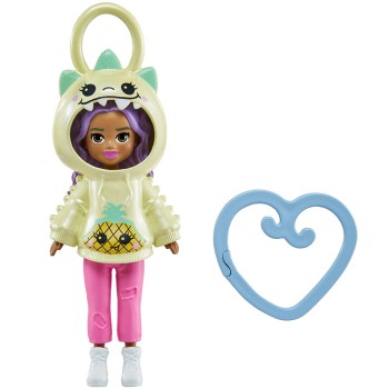 Mattel Polly Pocket Friend Clip Doll, 3-Inch Doll With Keychain Clip And Themed Fashion Hoodie, Travel Toys HKV98 / JBJ95 194735