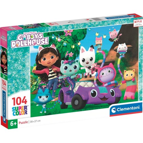 Clementoni παιδικό παζλ super color dreamworks gabbys dollhouse 104 τμχ 1210-25034 8005125250349