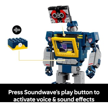 LEGO icons transformers: soundwave set for adults - display model kit with conve 10358 5702017829173
