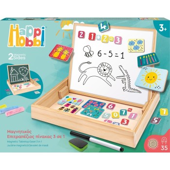 As company Happihobbi Magnet Ξύλινος Μαγνητικός Επιτραπέζιος Πίνακας 2 Όψεων Με 35 Εκπαιδευτικούς Μαγνήτες Για 1029-64086 520306