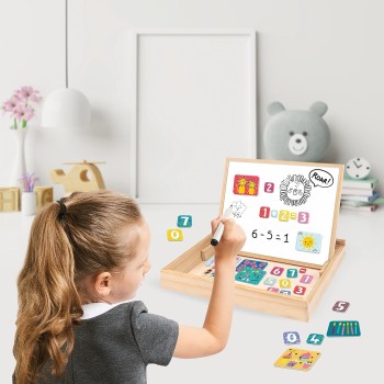 As company Happihobbi Magnet Wooden Wooden Magnetic Table 2 -sided Table With 35 Educational Magnets for 1029-64086 520306864086