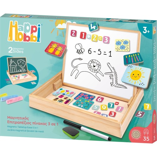 As company Happihobbi Magnet Wooden Wooden Magnetic Table 2 -sided Table With 35 Educational Magnets for 1029-64086 520306864086