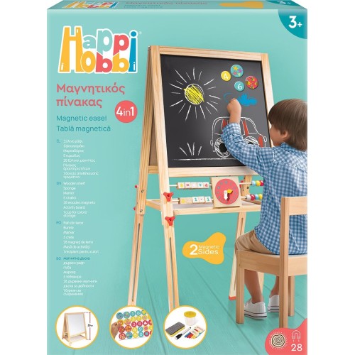 As company Happihobbi Magnet Ξύλινος Μαγνητικός Επιδαπέδιος Πίνακας 2 Όψεων Για 3+ Χρονών 1029-64087 5203068640873