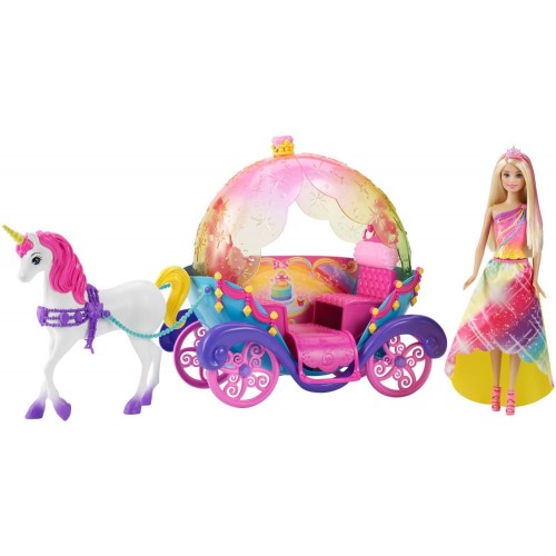 Mattel Barbie Άμαξα Ουράνιο Τόξο Με Κούκλα DPY38 887961328776