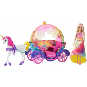 Mattel Barbie Άμαξα Ουράνιο Τόξο Με Κούκλα DPY38 887961328776