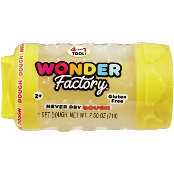 MGA Entertainment Wonder Factory Never Dry Dough Singles - Yellow 594970-EUC 035051595007
