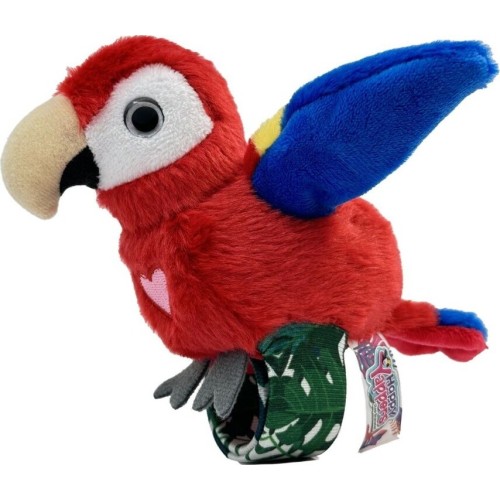 Jap Happy Yappers Plush Slap Band Animals- Red Parrot  840060295943