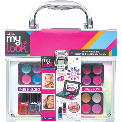 Lexibook Cra-z-art Βαλιτσάκι Glam and Go Βαλιτσάκι Μακιγιάζ με Σκιές, Κραγιόν, Βερνίκια και Αυτοκόλλητα Νυχιών 8+ Ετών, 1+ Παίκτ
