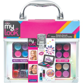 Lexibook Cra-z-art Βαλιτσάκι Glam and Go Βαλιτσάκι Μακιγιάζ με Σκιές, Κραγιόν, Βερνίκια και Αυτοκόλλητα Νυχιών 8+ Ετών, 1+ Παίκτ