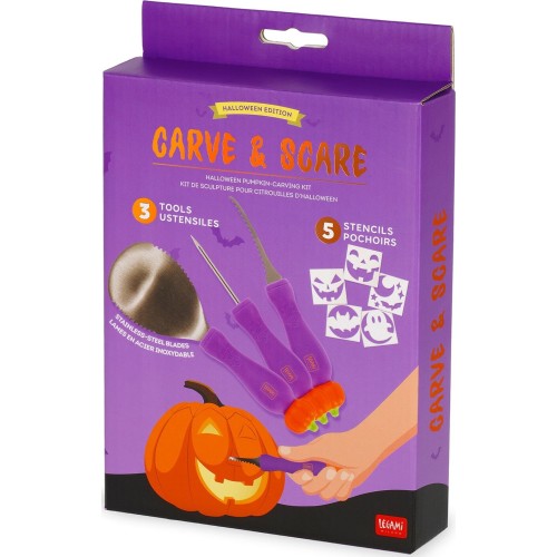 Legami Halloween Pumpkin-carving Kit - Carve and Scare PCK0001 8052694040093