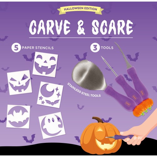 Legami Halloween Pumpkin-carving Kit - Carve and Scare PCK0001 8052694040093
